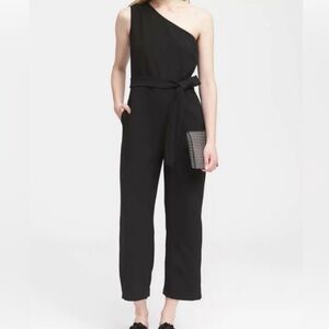 Banana Republic Black One-Shoulder Jumpsuit